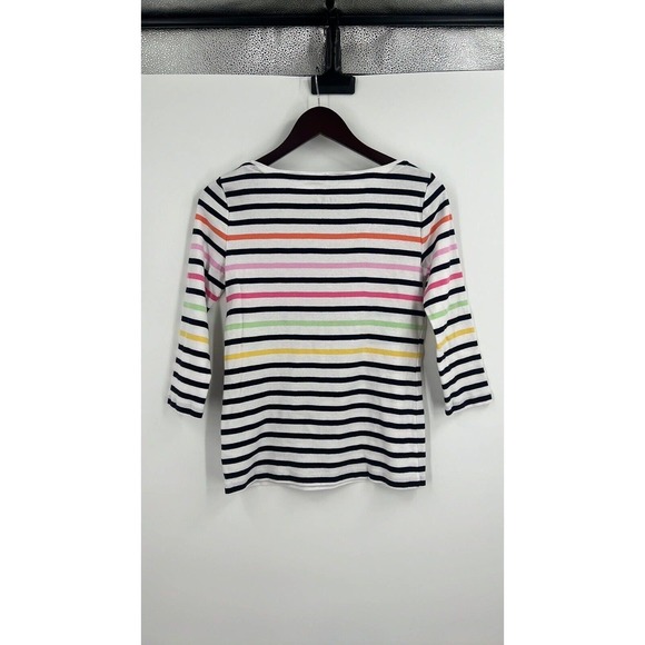Talbots The Talbots Tee -  Multicolor Stripe 3/4 Sleeve Blouse Small - Picture 5 of 6